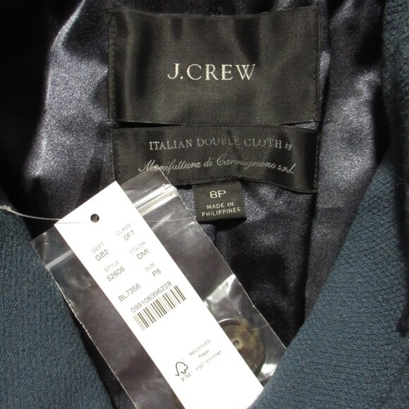NWT J.Crew Classic Lady Day Coat in Deep Midnight Italian Doublecloth Wool 8P - Picture 4 of 9